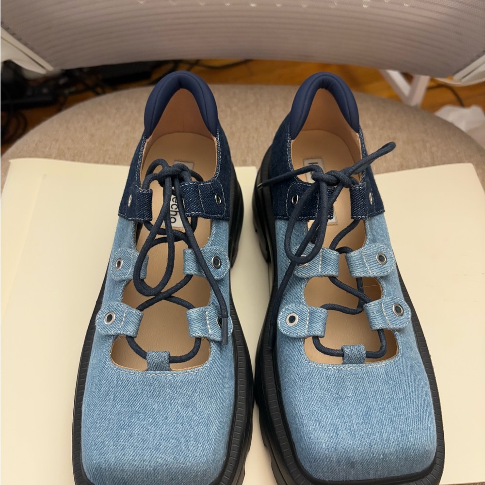 Stylish Blue Denim Platform Shoes